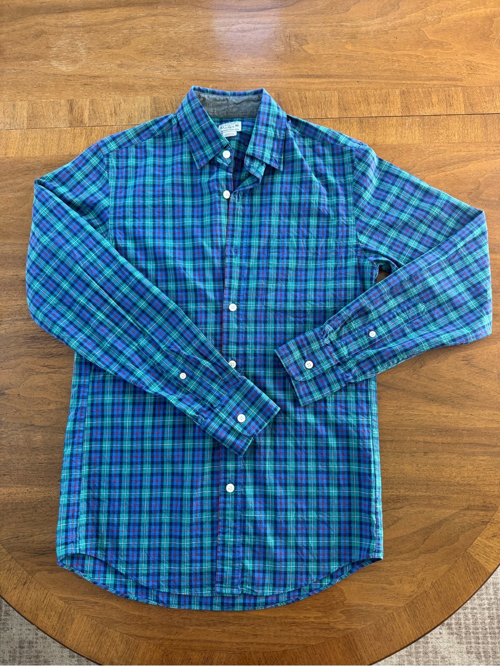 J.Crew Men's Plaid Button-Down Shirt in Blue & Green